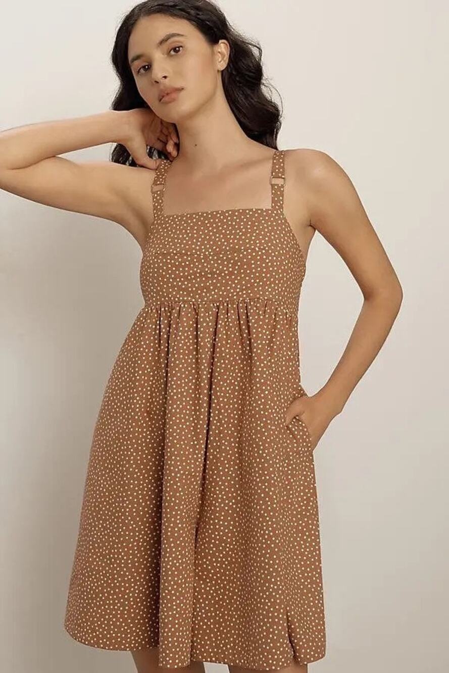 NWT Anthropologie Maeve Womens XS Sleeveless Square-Neck Badoll Romper Polka Dot